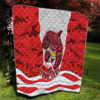 Personalized Dolphins ANZAC Tribute Quilt Poppy Field Soldier Silhouette Aboriginal Rugby Mascot