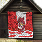 Personalized Dolphins ANZAC Tribute Quilt Poppy Field Soldier Silhouette Aboriginal Rugby Mascot