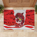 Personalized Dolphins ANZAC Tribute Rubber Doormat Poppy Field Soldier Silhouette Aboriginal Rugby Mascot
