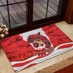 Personalized Dolphins ANZAC Tribute Rubber Doormat Poppy Field Soldier Silhouette Aboriginal Rugby Mascot