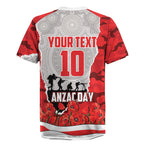 Personalized Dolphins ANZAC Tribute Rugby Jersey Poppy Field Soldier Silhouette Aboriginal Rugby Mascot