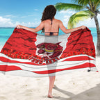 Personalized Dolphins ANZAC Tribute Sarong Poppy Field Soldier Silhouette Aboriginal Rugby Mascot