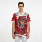Personalized Dolphins ANZAC Tribute Scrub Top Poppy Field Soldier Silhouette Aboriginal Rugby Mascot