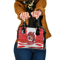 Personalized Dolphins ANZAC Tribute Shoulder Handbag Poppy Field Soldier Silhouette Aboriginal Rugby Mascot