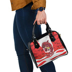 Personalized Dolphins ANZAC Tribute Shoulder Handbag Poppy Field Soldier Silhouette Aboriginal Rugby Mascot