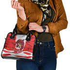 Personalized Dolphins ANZAC Tribute Shoulder Handbag Poppy Field Soldier Silhouette Aboriginal Rugby Mascot