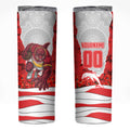 Personalized Dolphins ANZAC Tribute Skinny Tumbler Poppy Field Soldier Silhouette Aboriginal Rugby Mascot