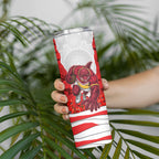 Personalized Dolphins ANZAC Tribute Skinny Tumbler Poppy Field Soldier Silhouette Aboriginal Rugby Mascot