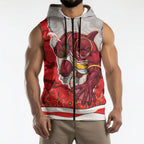 Personalized Dolphins ANZAC Tribute Sleeveless Zip Hoodie Poppy Field Soldier Silhouette Aboriginal Rugby Mascot