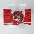 Personalized Dolphins ANZAC Tribute Tablecloth Poppy Field Soldier Silhouette Aboriginal Rugby Mascot