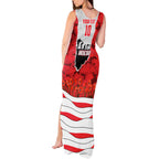 Personalized Dolphins ANZAC Tribute Tank Maxi Dress Poppy Field Soldier Silhouette Aboriginal Rugby Mascot