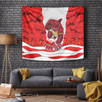 Personalized Dolphins ANZAC Tribute Tapestry Poppy Field Soldier Silhouette Aboriginal Rugby Mascot