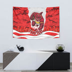 Personalized Dolphins ANZAC Tribute Tapestry Poppy Field Soldier Silhouette Aboriginal Rugby Mascot
