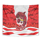 Personalized Dolphins ANZAC Tribute Tapestry Poppy Field Soldier Silhouette Aboriginal Rugby Mascot