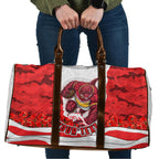 Personalized Dolphins ANZAC Tribute Travel Bag Poppy Field Soldier Silhouette Aboriginal Rugby Mascot