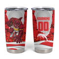 Personalized Dolphins ANZAC Tribute Tumbler Cup Poppy Field Soldier Silhouette Aboriginal Rugby Mascot