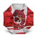 Personalized Dolphins ANZAC Tribute Umbrella Poppy Field Soldier Silhouette Aboriginal Rugby Mascot