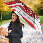 Personalized Dolphins ANZAC Tribute Umbrella Poppy Field Soldier Silhouette Aboriginal Rugby Mascot