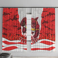 Personalized Dolphins ANZAC Tribute Window Curtain Poppy Field Soldier Silhouette Aboriginal Rugby Mascot