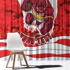Personalized Dolphins ANZAC Tribute Window Curtain Poppy Field Soldier Silhouette Aboriginal Rugby Mascot