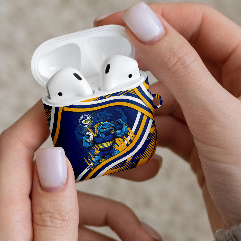 Eels Rugby Mascot AirPods Case Fierce Athlete Graphic in Sports Style