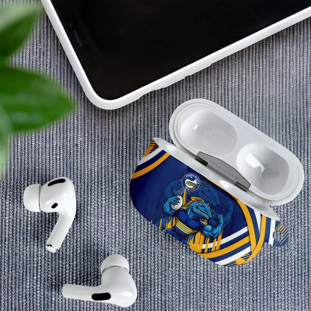 Eels Rugby Mascot AirPods Case Fierce Athlete Graphic in Sports Style
