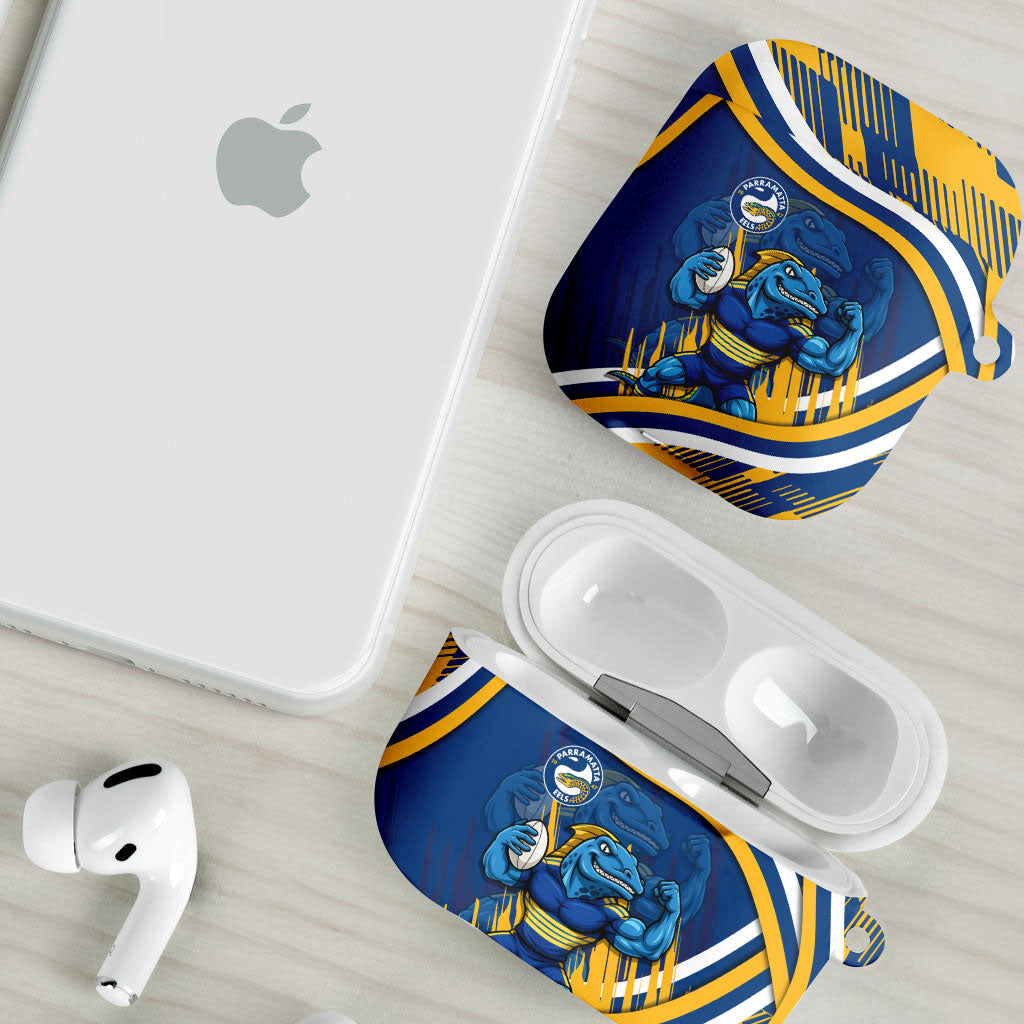 Eels Rugby Mascot AirPods Case Fierce Athlete Graphic in Sports Style