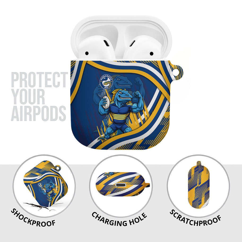 Eels Rugby Mascot AirPods Case Fierce Athlete Graphic in Sports Style