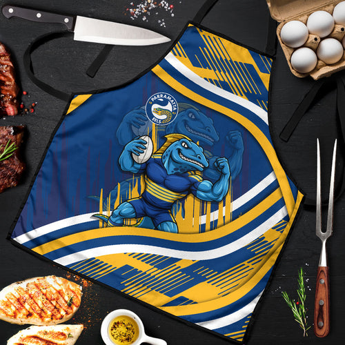 Eels Rugby Mascot Apron Fierce Athlete Graphic in Sports Style