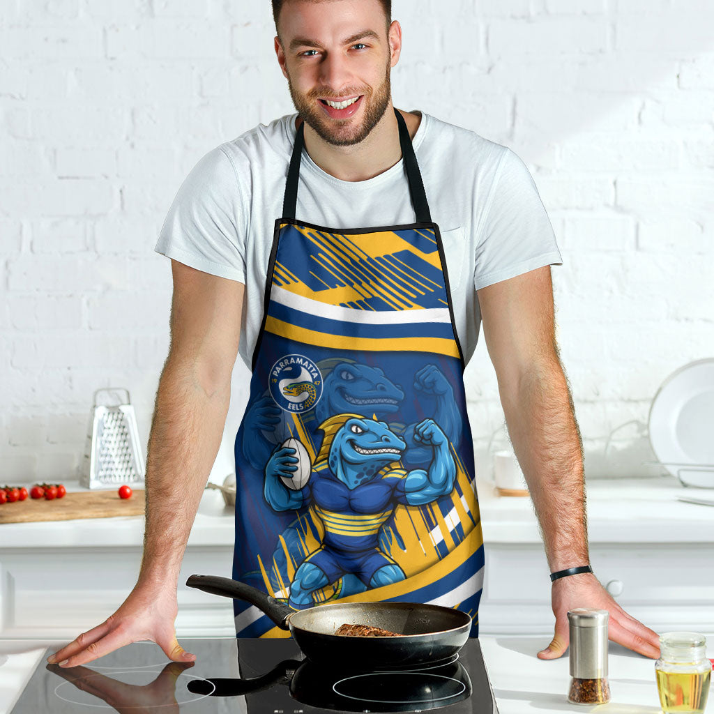 Eels Rugby Mascot Apron Fierce Athlete Graphic in Sports Style