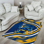 Eels Rugby Mascot Area Rug Fierce Athlete Graphic in Sports Style