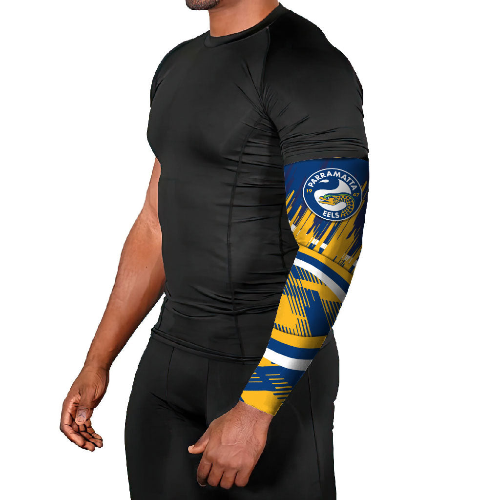 Eels Rugby Mascot Arm Sleeves Fierce Athlete Graphic in Sports Style