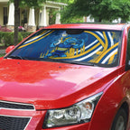Eels Rugby Mascot Auto Sun Shade Fierce Athlete Graphic in Sports Style