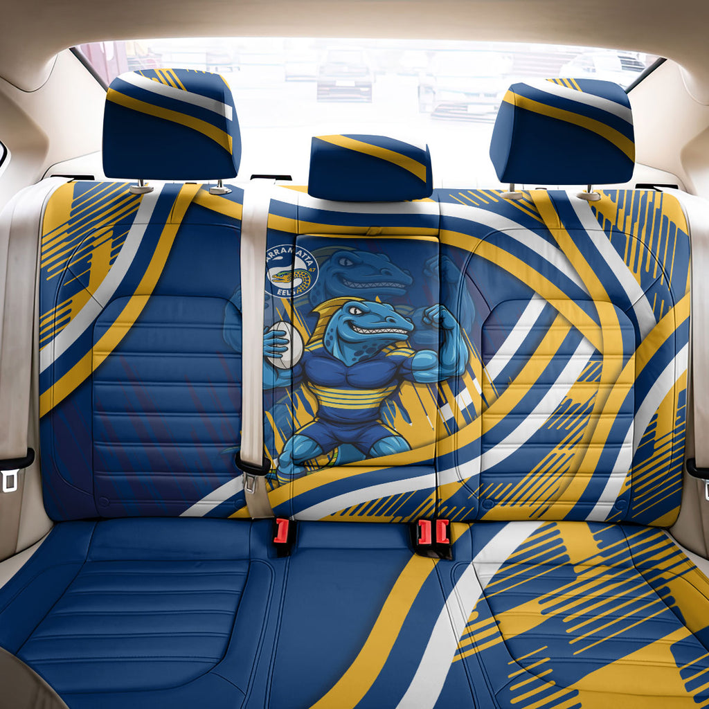 Eels Rugby Mascot Back Car Seat Cover Fierce Athlete Graphic in Sports Style