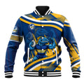 Eels Rugby Mascot Baseball Jacket Fierce Athlete Graphic in Sports Style