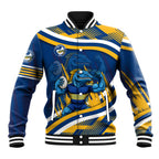 Eels Rugby Mascot Baseball Jacket Fierce Athlete Graphic in Sports Style