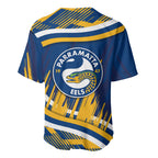 Eels Rugby Mascot Baseball Jersey Fierce Athlete Graphic in Sports Style