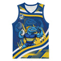 Eels Rugby Mascot Basketball Jersey Fierce Athlete Graphic in Sports Style