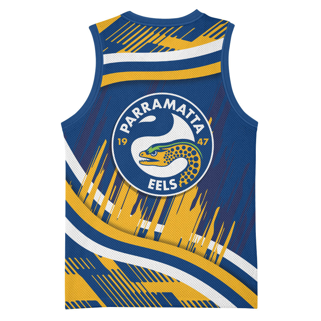 Eels Rugby Mascot Basketball Jersey Fierce Athlete Graphic in Sports Style