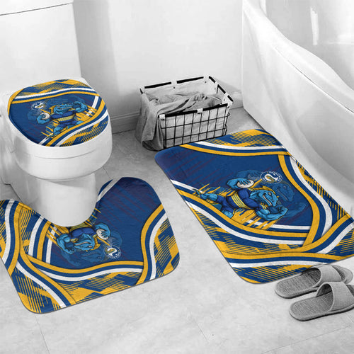 Eels Rugby Mascot Bathroom Set Fierce Athlete Graphic in Sports Style