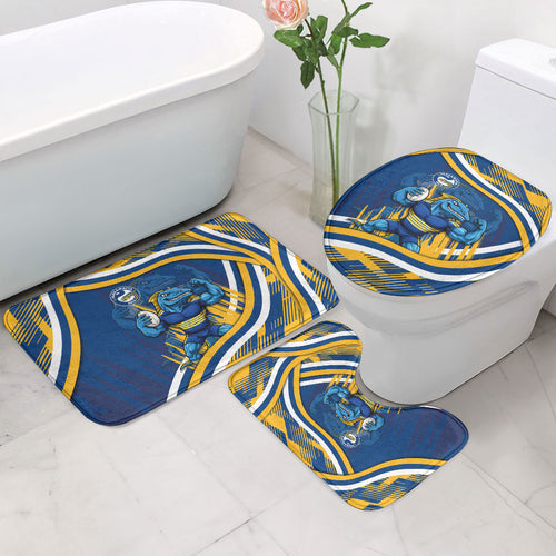 Eels Rugby Mascot Bathroom Set Fierce Athlete Graphic in Sports Style