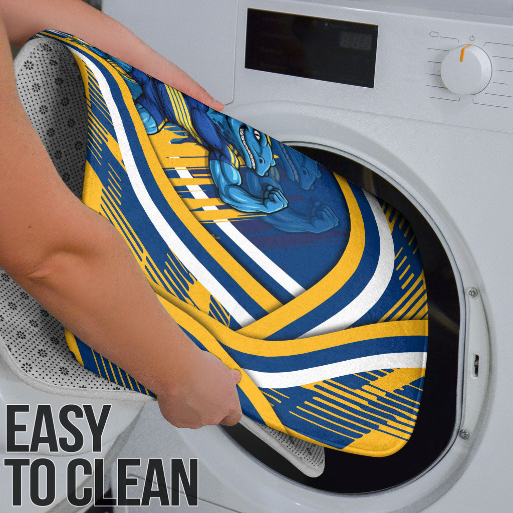 Eels Rugby Mascot Bathroom Set Fierce Athlete Graphic in Sports Style