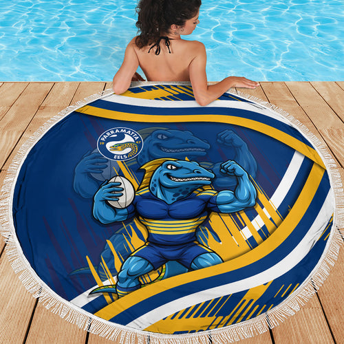 Eels Rugby Mascot Beach Blanket Fierce Athlete Graphic in Sports Style