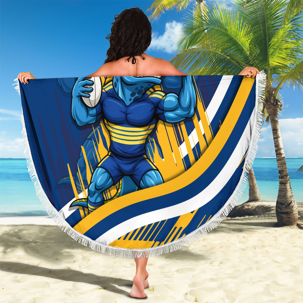 Eels Rugby Mascot Beach Blanket Fierce Athlete Graphic in Sports Style