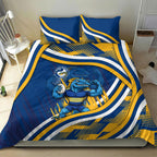 Eels Rugby Mascot Bedding Set Fierce Athlete Graphic in Sports Style