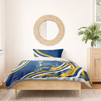 Eels Rugby Mascot Bedding Set Fierce Athlete Graphic in Sports Style