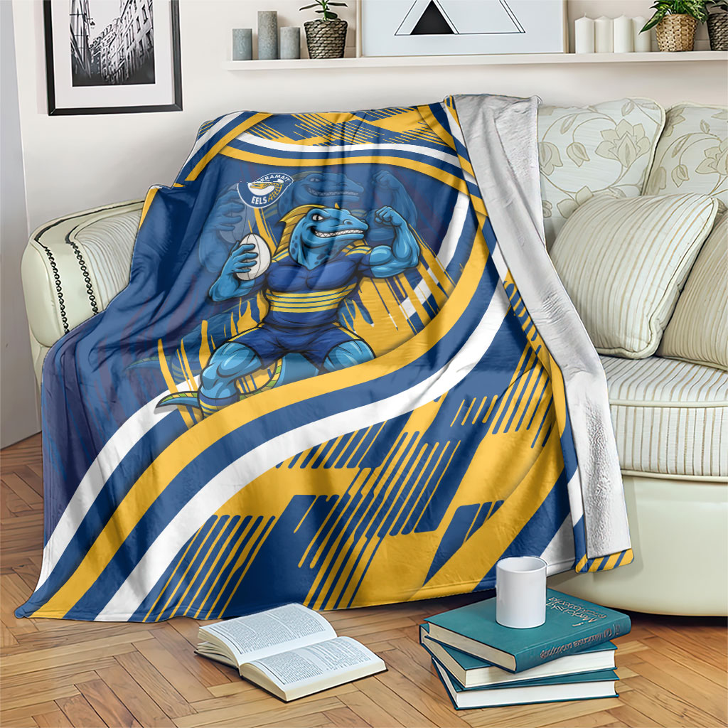 Eels Rugby Mascot Blanket Fierce Athlete Graphic in Sports Style