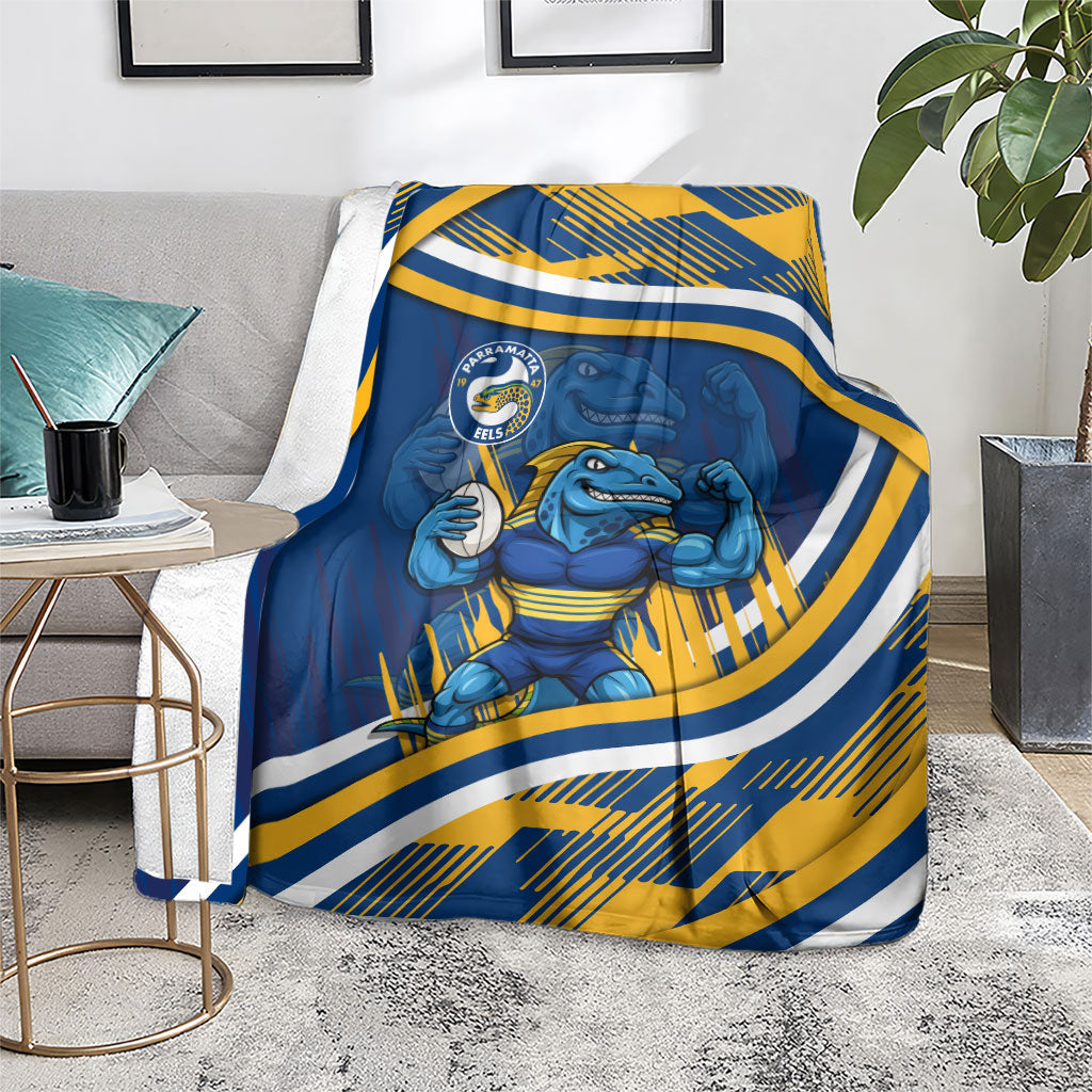 Eels Rugby Mascot Blanket Fierce Athlete Graphic in Sports Style