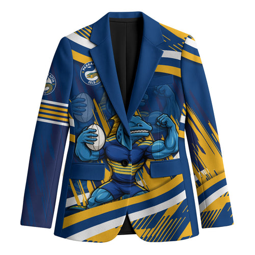 Eels Rugby Mascot Blazer Fierce Athlete Graphic in Sports Style