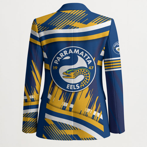 Eels Rugby Mascot Blazer Fierce Athlete Graphic in Sports Style